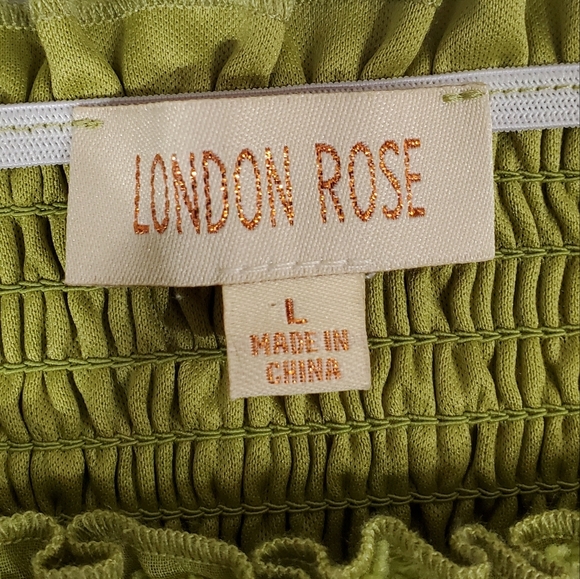 LONDON ROSE Boho Swiss Dot Woman's Top Size Large Boutique Brand - Picture 3 of 5